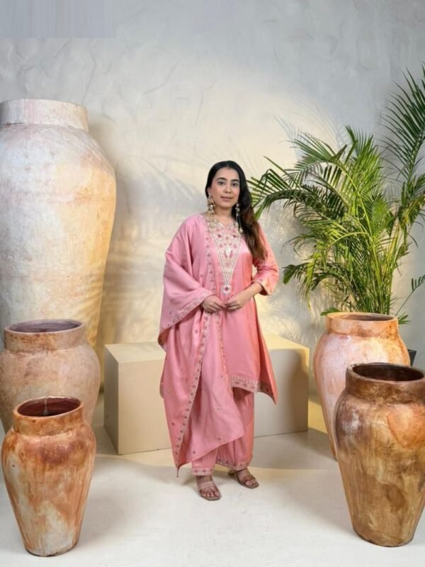 Naisha K 557 Roman Glass Designer Kurti Pant And Dupatta Collection