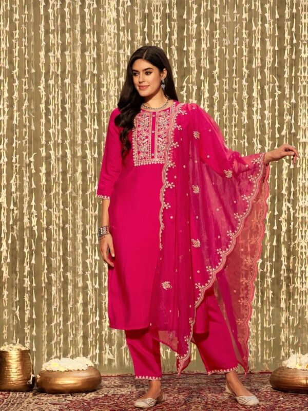 Indo Era 2415 Embroidered Kurta With Trousers And Dupatta