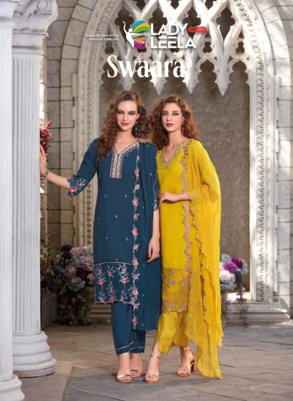 Lady Leela Swaara Viscose Silk Kurti Bottom With Dupatta Collection