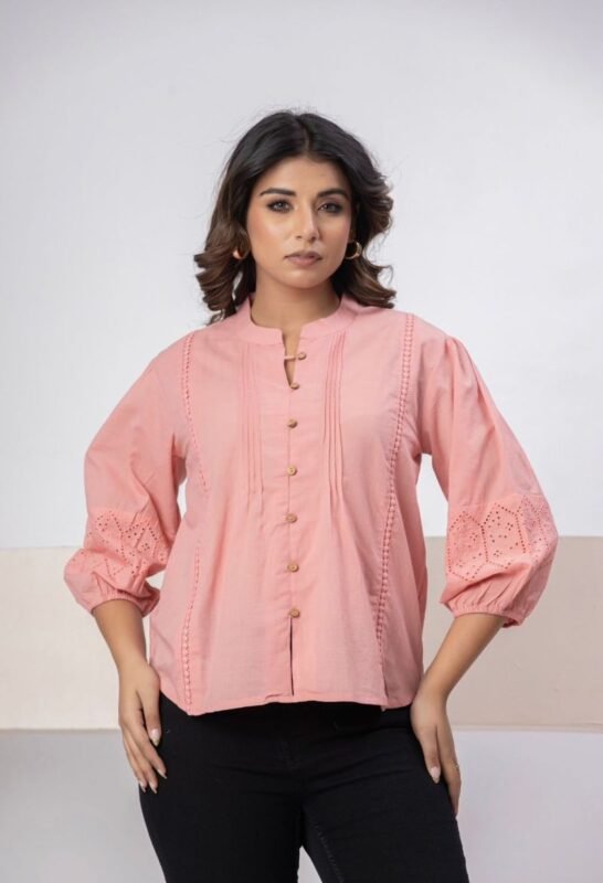 Naisha K 815 Cotton Slub Shifly Worked Ladies Shirt Collection