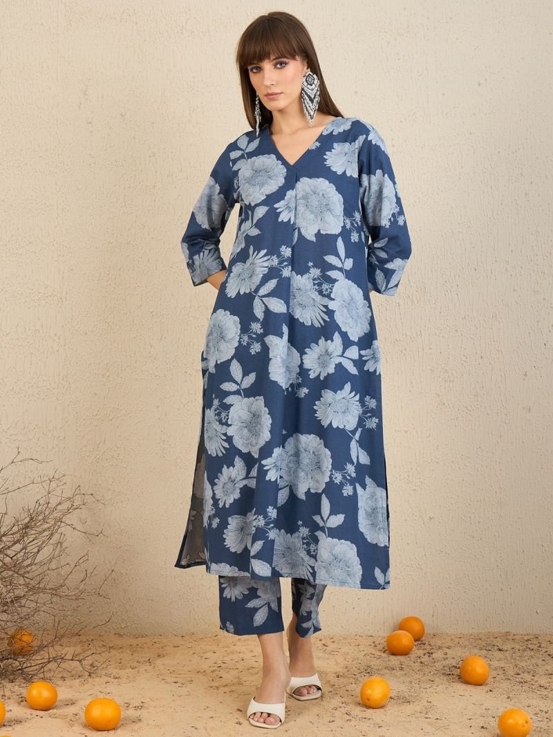 Indo Era 2521 Printed Cotton Kurti With Bottom