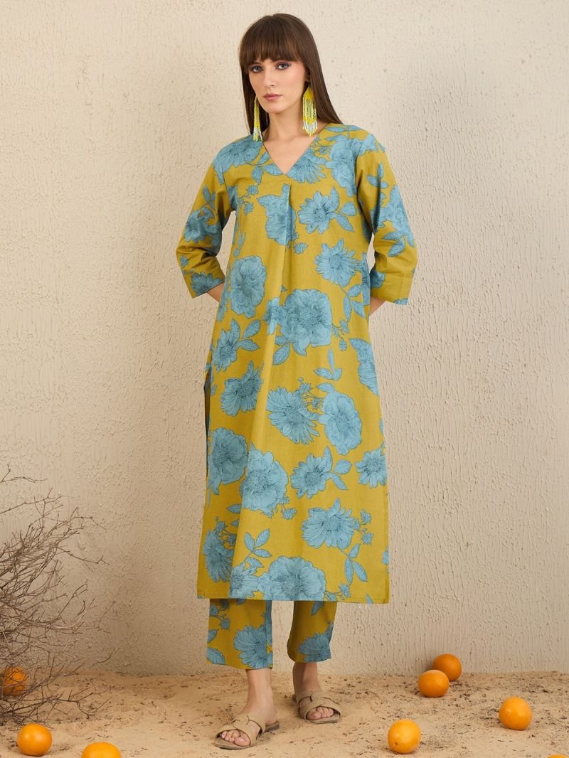 Indo Era 2521 Printed Cotton Kurti With Bottom - Image 2