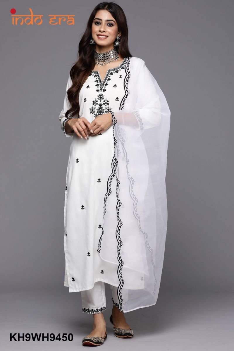 Indo Era 2411 Embroidered Sequence Kurta With Plazzo And Dupatta - Image 3
