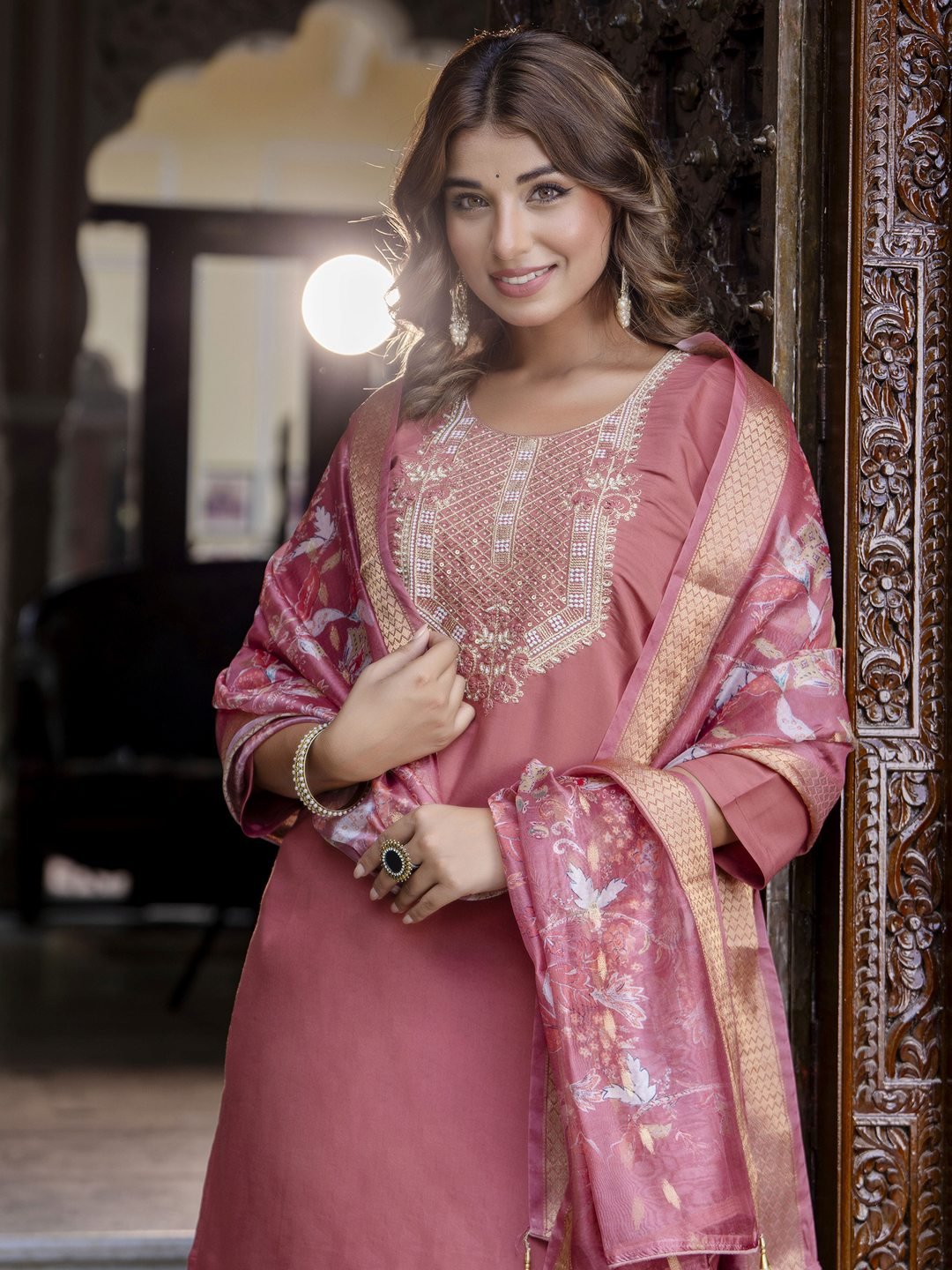 Vp 9664 Gajri Silk Blend Embroidery Kurti Set Collection - Image 3